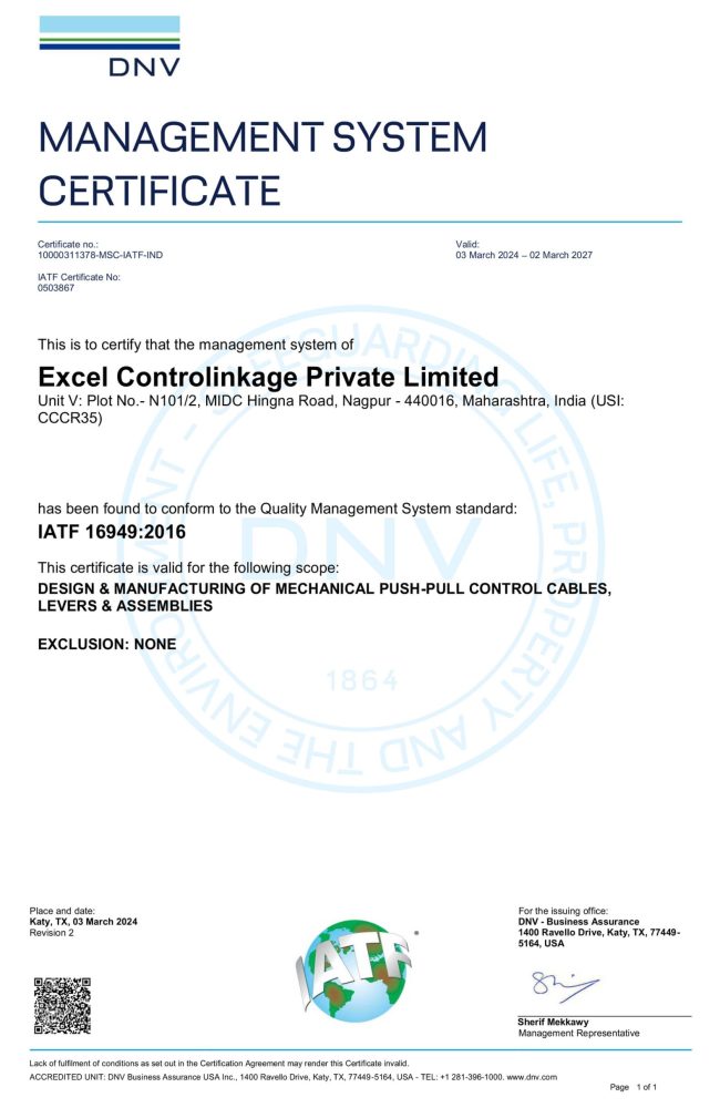 IATF Certificate Unit V New